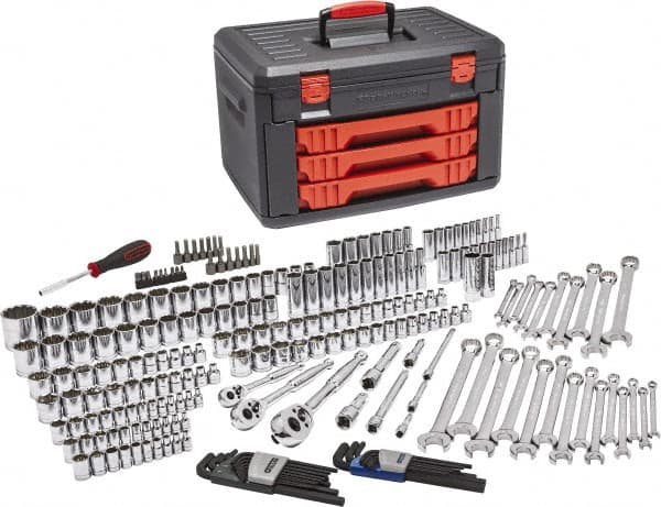GearWrench - 239 Piece 1/4, 3/8 & 1/2" Drive Mechanic's Tool Set - Comes in Blow Molded Case with 3 Drawers - Caliber Tooling