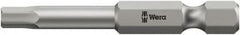 Wera - 4mm Hex Bit - 1/4" Hex Drive, 3-1/2" OAL - Caliber Tooling