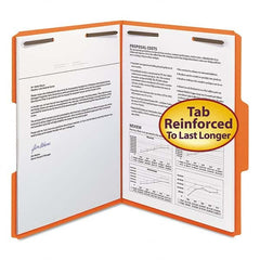 SMEAD - File Folders, Expansion Folders & Hanging Files Folder/File Type: File Folders with Top Tab Fastener Color: Orange - Caliber Tooling