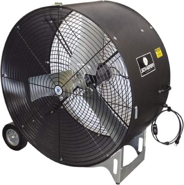 Schaefer Ventilation Equipment - 36" Blade, 1/2 hp, 11,700 CFM, Industrial Circulation Fan - Portable with Wheels, 1 Speed - Caliber Tooling