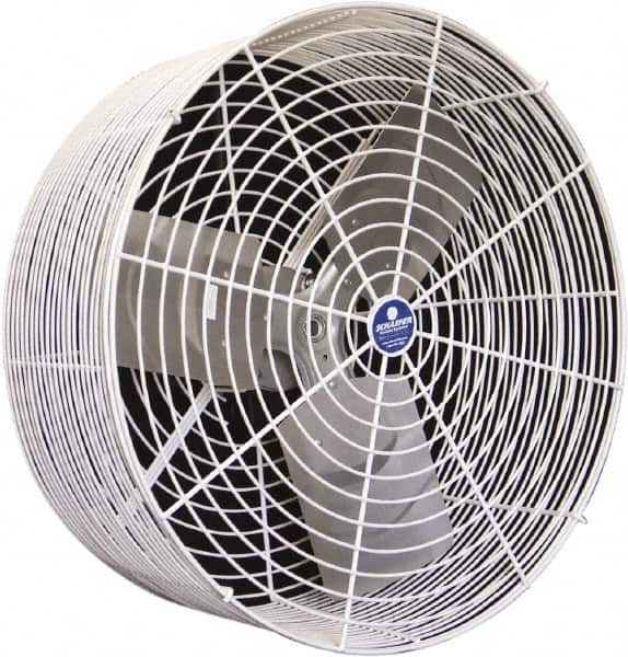 Schaefer Ventilation Equipment - 20" Blade, 1/3 hp, 5,470 CFM, Variable Speed Industrial Circulation Fan - Ceiling Mount, 1 Speed - Caliber Tooling