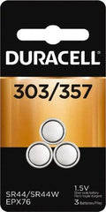 Duracell - Size 303/357, Silver Oxide, 1 Pack, Button & Coin Cell Battery - 1.5 Volts, Flat Terminal, SR44, ANSI 1130SO/1131SO Regulated - Caliber Tooling