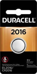 Duracell - Size 2016, Lithium, 1 Pack, Button & Coin Cell Battery - 3 Volts, Flat Terminal, CR2016, ANSI 5000LC Regulated - Caliber Tooling