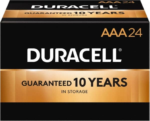 Duracell - Size AAA, Alkaline, 24 Pack, Standard Battery - 1.5 Volts, Button Tab Terminal, LR03, ANSI 24A Regulated - Caliber Tooling