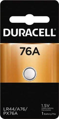 Duracell - Size 76A, Alkaline, 1 Pack, Standard Battery - 1.5 Volts, Flat Terminal, MR44, ANSI 1128MP Regulated - Caliber Tooling