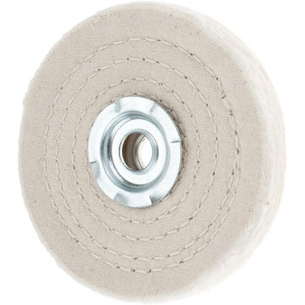 Value Collection - 4" Diam x 1/2" Thick Unmounted Buffing Wheel - 50 Ply, Polishing, 1" Arbor Hole, Hard Density - Caliber Tooling