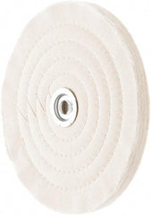 Value Collection - 8" Diam x 1/2" Thick Unmounted Buffing Wheel - 50 Ply, Polishing, 1" Arbor Hole, Medium Density - Caliber Tooling