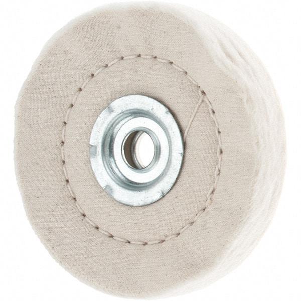 Value Collection - 4" Diam x 1/2" Thick Unmounted Buffing Wheel - 50 Ply, Polishing, 1" Arbor Hole, Medium Density - Caliber Tooling