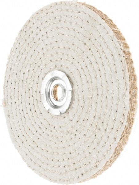 Value Collection - 6" Diam x 3/8" Thick Unmounted Buffing Wheel - 40 Ply, Polishing, 1" Arbor Hole, Hard Density - Caliber Tooling