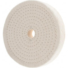 Value Collection - 8" Diam x 1" Thick Unmounted Buffing Wheel - 80 Ply, Polishing, 1" Arbor Hole, Hard Density - Caliber Tooling