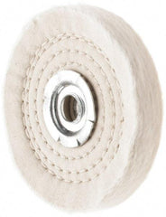 Value Collection - 4" Diam x 1/2" Thick Unmounted Buffing Wheel - 50 Ply, Polishing, 1" Arbor Hole, Hard Density - Caliber Tooling