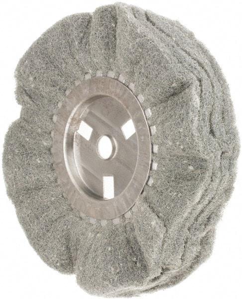 Value Collection - 8" Diam x 4" Thick, Soft Mounted Polishing Wheel - 2 Ply, Fine Grade, 5/8" Shank Diam - Caliber Tooling