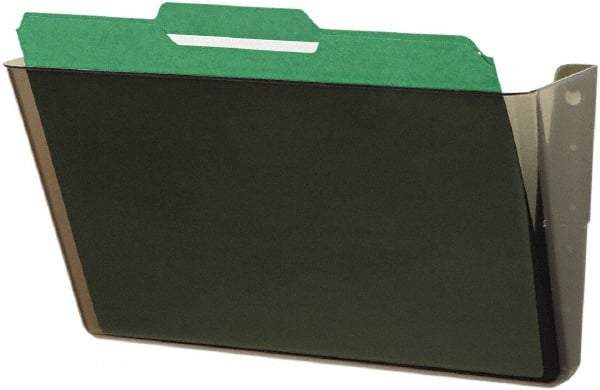 Deflect-o - 13" Wide x 7" High x 4" Deep Plastic Wall File - 1 Compartment, Smoke - Caliber Tooling