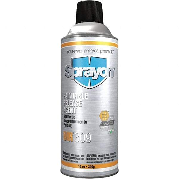 Sprayon - 12 Ounce Aerosol Can, Clear, General Purpose Mold Release - Silicone Composition - Caliber Tooling