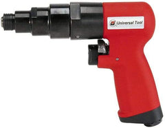 Universal Tool - 1/4" Bit Holder, 2,000 RPM, Pistol Grip Handle Air Screwdriver - 10 to 55 In/Lb Torque, 4 CFM - Caliber Tooling