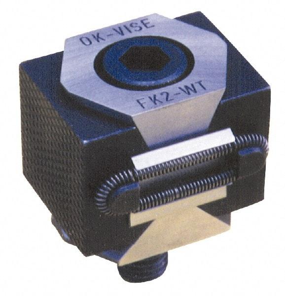 Mitee-Bite - 33,000 Lb Holding Force Double Vise Wedge Clamp - 2.24" Wide x 1.65" Deep x 1.65" High Base, 48 to 52 HRC, 2.24 to 2.64" Jaw Spread, 250 Lb/Ft Torque, 5/8-11 Screw Thread - Caliber Tooling