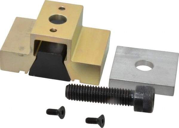 Mitee-Bite - 3,500 Lb Holding Force Single T-Slot Machinable Wedge Clamp - 3" Wide x 1.215" Deep x 1-1/2" High Base, 28.3 Lb/Ft Torque, 1/2-13 Screw Thread - Caliber Tooling