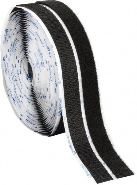 VELCRO Brand - 3/4" Wide x 10 Yd Long Adhesive Backed Hook & Loop Roll - Continuous Roll, Black - Caliber Tooling
