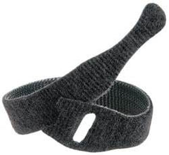 VELCRO Brand - 10 Piece 3/4" Wide x 8" Piece Length, Self Fastening Tie/Strap Hook & Loop Strap - Perforated/Pieces Roll, Black - Caliber Tooling