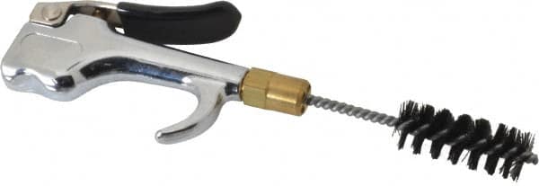 Coilhose Pneumatics - 150 Max psi Brush Tip Thumb Lever Blow Gun - 1/4 NPT, 4-1/2" Tube Length, Zinc Body, Brass Tip, Nylon Brush - Caliber Tooling