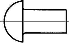 RivetKing - 1/4" Body Diam, Round Uncoated Stainless Steel Solid Rivet - 1" Length Under Head, Grade 18-8 - Caliber Tooling