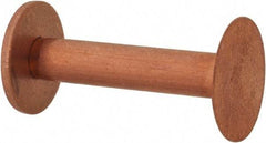 Made in USA - #8 Wire Body Diam, Flat Copper Belt Rivet with Washer - 1" Length Under Head, 1/2" Head Diam - Caliber Tooling