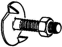 Value Collection - 5/16-18, 1-1/2" OAL, 1-3/16" Head Diam, Steel Elevator Bolt - Uncoated, Fanged Head, UNC Thread, Grade 2 - Caliber Tooling