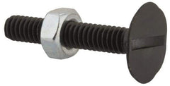 Value Collection - 1/4-20, 1-1/2" Overall Length, 23/32" Head Diam, Steel Elevator Bolt - Uncoated, Ribbed Head, UNC Thread, Grade 2 - Caliber Tooling