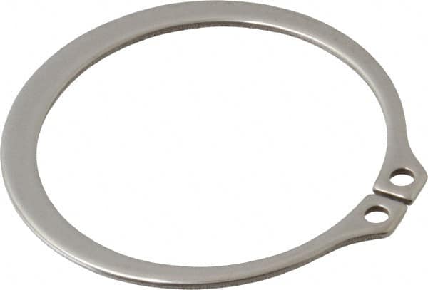 Rotor Clip - 1.886" Groove Diam, 2" Shaft Diam, Zinc-Plated Stainless Steel, Snap External Retaining Rings - 0.068" Groove Width, 0.057" Groove Depth, 0.062" Ring Thickness, Grade 15-7 Grade 632 - Caliber Tooling