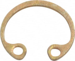 Rotor Clip - 0.015" Thick, Zinc Yellow Dichromate Finish, Steel Snap Internal Retaining Ring - 0.02" Groove Width, 0.009" Groove Depth, 0.268" Groove Diam, Grade 1060-1090 - Caliber Tooling