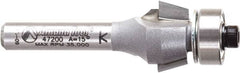 Amana Tool - 5/8" Cut Diam, 9/32" Length of Cut, 2 Flute Chamfer Edge Profile Router Bit - Carbide-Tipped, 1/4" Shank Diam, 2-3/32" OAL, Uncoated - Caliber Tooling