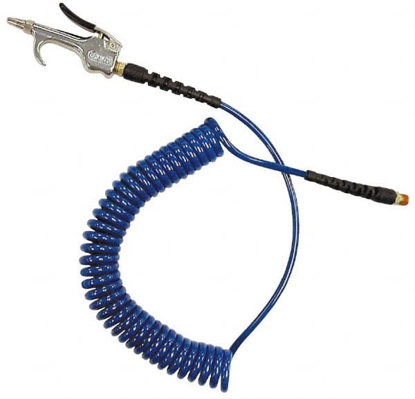 Coilhose Pneumatics - 3/16" ID Hose & Blow Gun Assembly - 15' Long Hose, 1/4" Inlet, MPT Thread - Caliber Tooling