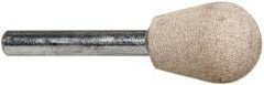 Cratex - 3/4" Head Diam x 1" Thickness, A23, Inverted Cone Radius End, Aluminum Oxide Mounted Point - Fine Grade, 120 Grit, 24,370 RPM - Caliber Tooling