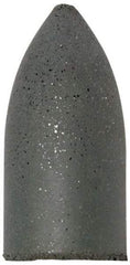 Cratex - 7/8" Max Diam x 1-3/4" Long, Cone, Rubberized Point - Fine Grade, Silicon Carbide, 1/4" Arbor Hole, Unmounted - Caliber Tooling