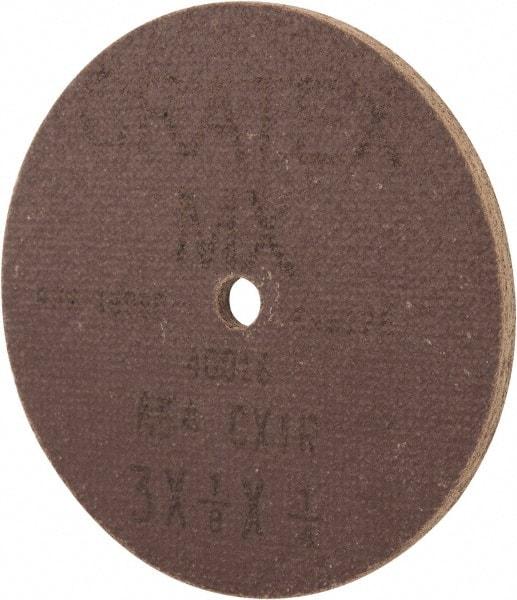 Cratex - 3" Diam x 1/4" Hole x 1/8" Thick, 54 Grit Surface Grinding Wheel - Aluminum Oxide, Type 1, Coarse Grade, 18,080 Max RPM, No Recess - Caliber Tooling