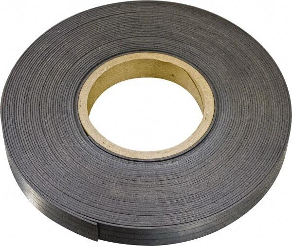 Mag-Mate - 600" Long x 1/2" Wide x 1/8" Thick Flexible Magnetic Strip - 14 Lb Max Pull Force, 8 Linear Ft/Lb Magnetic Pull Force, Plain Back, Dark Brown - Caliber Tooling