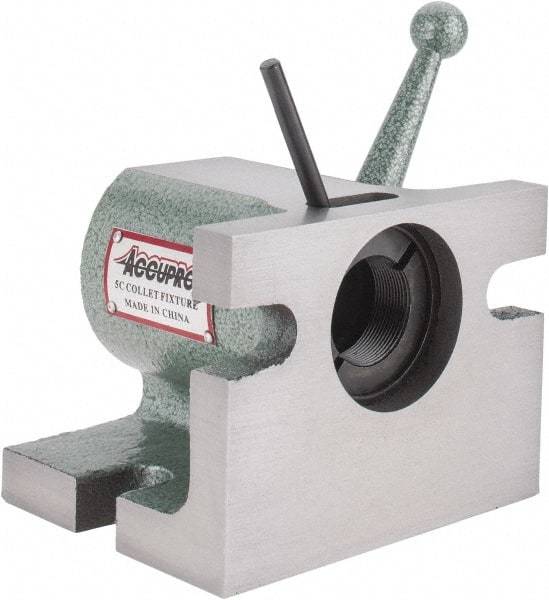 Accupro - Series 5C, 1/32 to 1-1/8" Collet Capacity, Horizontal/Vertical Standard Collet Holding Fixture - Manually Activated, 5" Base Diam Width, 4" High - Caliber Tooling