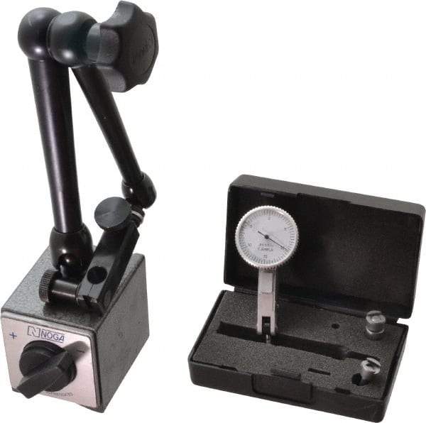 Value Collection - 0.0005" Graduation, 0-15-0 Dial Reading, Indicator & Base Kit - 0.0005 Inch Graduation, Includes Indicator, Magnetic Base - Caliber Tooling