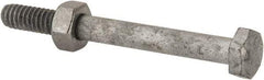 Value Collection - 1/4-20 Thread, 2-1/2" Length Under Head, Steel Hex Head Bolt - Hot Dipped Galvanized Coated, 7/16" Hex, UNC Thread, ANSI/ASME B18.2.2 & ASME B18.2.1, Grade 2 - Caliber Tooling