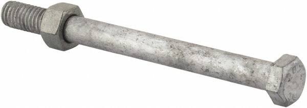 Value Collection - 3/8-16 Thread, 4-1/2" Length Under Head, Steel Hex Head Bolt - Hot Dipped Galvanized Coated, 9/16" Hex, UNC Thread, ANSI/ASME B18.2.2 & ASME B18.2.1, Grade 2 - Caliber Tooling