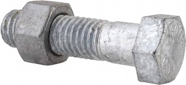 Value Collection - 1/2-13 Thread, 2" Length Under Head, Steel Hex Head Bolt - Hot Dipped Galvanized Coated, 3/4" Hex, UNC Thread, ANSI/ASME B18.2.2 & ASME B18.2.1, Grade 2 - Caliber Tooling