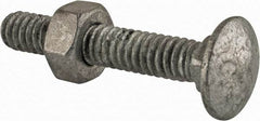 Value Collection - 1/4-20 UNC 1-1/2" Length Under Head, Standard Square Neck, Carriage Bolt - 1006-1050 Steel, Galvanized Zinc-Plated Finish - Caliber Tooling