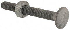 Value Collection - 1/4-20 UNC 2" Length Under Head, Standard Square Neck, Carriage Bolt - 1006-1050 Steel, Galvanized Zinc-Plated Finish - Caliber Tooling