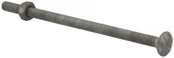 Value Collection - 1/4-20 UNC 5" Length Under Head, Standard Square Neck, Carriage Bolt - 1006-1050 Steel, Galvanized Zinc-Plated Finish - Caliber Tooling