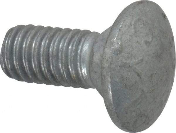 Value Collection - 5/16-18 UNC 3/4" Length Under Head, Standard Square Neck, Carriage Bolt - 1006-1050 Steel, Galvanized Zinc-Plated Finish - Caliber Tooling