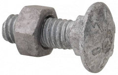 Value Collection - 5/16-18 UNC 1" Length Under Head, Standard Square Neck, Carriage Bolt - 1006-1050 Steel, Galvanized Zinc-Plated Finish - Caliber Tooling