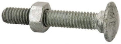 Value Collection - 5/16-18 UNC 2" Length Under Head, Standard Square Neck, Carriage Bolt - 1006-1050 Steel, Galvanized Zinc-Plated Finish - Caliber Tooling