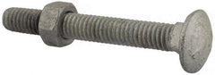 Value Collection - 5/16-18 UNC 2-1/2" Length Under Head, Standard Square Neck, Carriage Bolt - 1006-1050 Steel, Galvanized Zinc-Plated Finish - Caliber Tooling