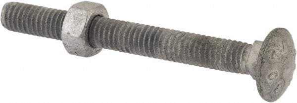 Value Collection - 5/16-18 UNC 3" Length Under Head, Standard Square Neck, Carriage Bolt - 1006-1050 Steel, Galvanized Zinc-Plated Finish - Caliber Tooling