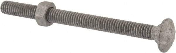 Value Collection - 5/16-18 UNC 4" Length Under Head, Standard Square Neck, Carriage Bolt - 1006-1050 Steel, Galvanized Zinc-Plated Finish - Caliber Tooling